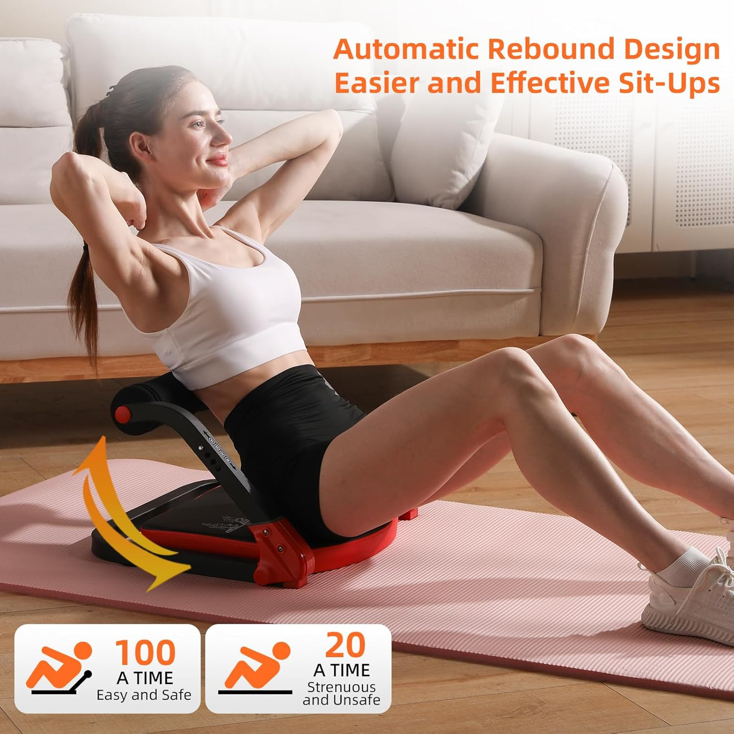 Ab Machine with Resistance Bands for Abdominal Exercise - 3 Levels Adjustable S