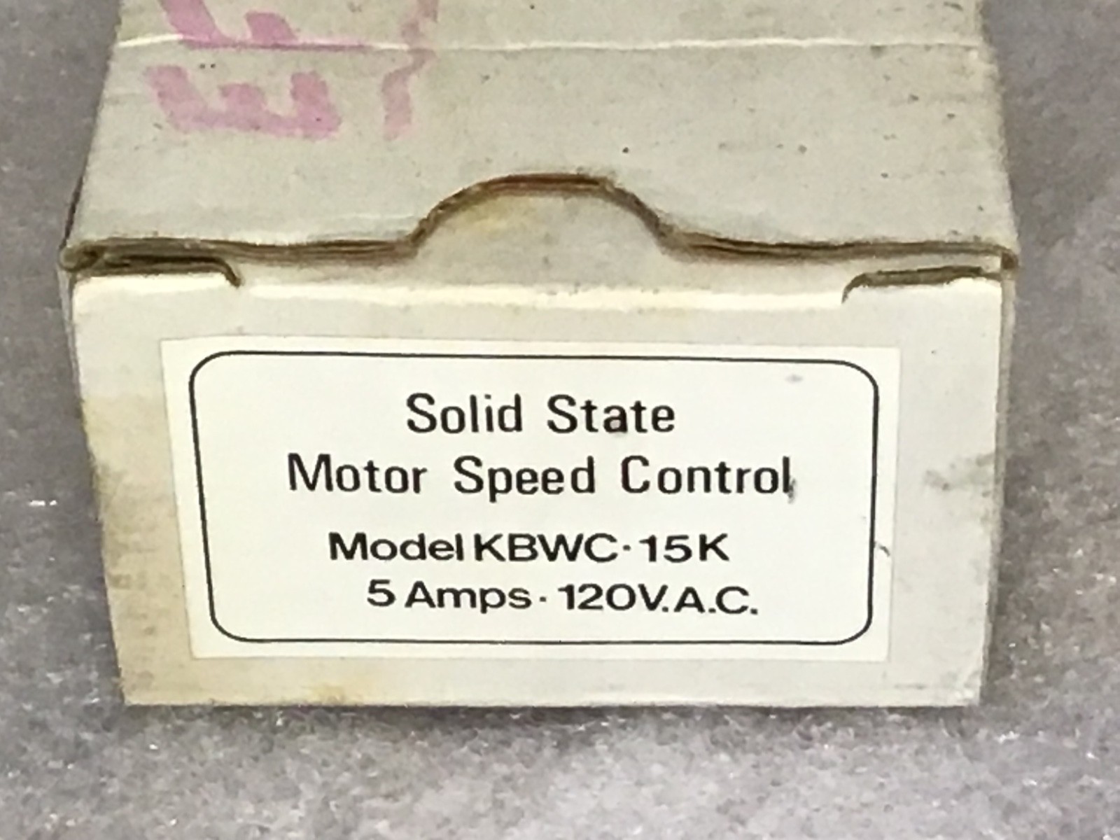 KB ELECTRONICS KBWC-15K SOLID STATE MOTOR CONTROL SPEED SWITCH Varispeed No Knob