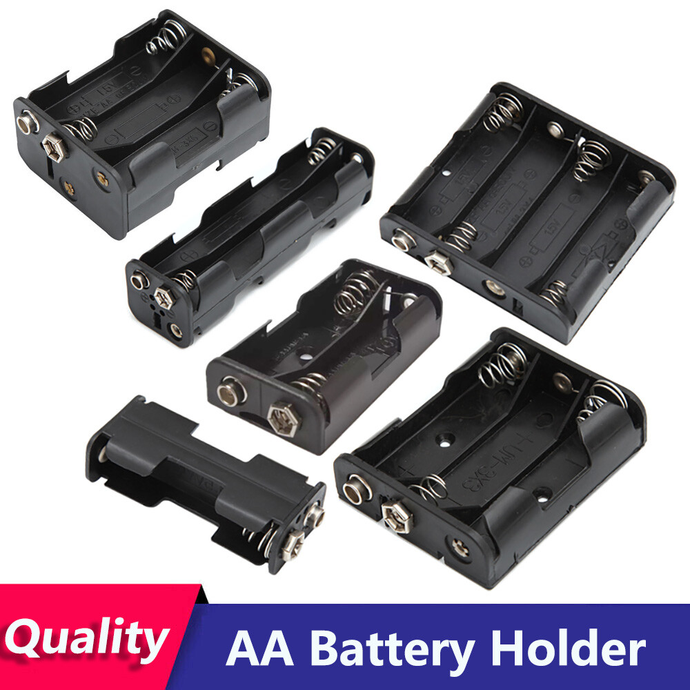 Battery Holder 2 3 4 6 8x AA Cell Case Box Press Studs Clip Connection Open DC