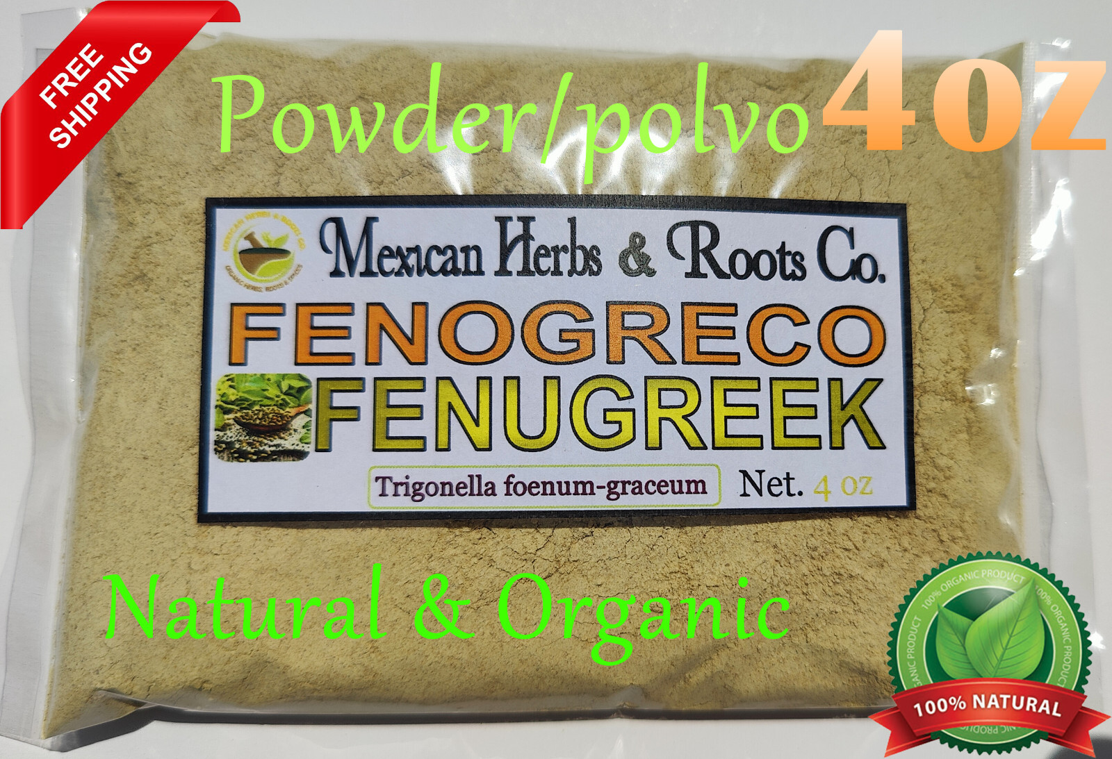 4oz Fenogreco, Fenogreco en polvo, fenogreco molido, semillas de fenogreco 113g