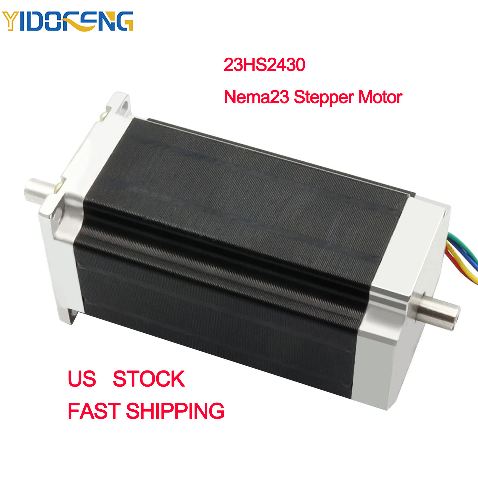 【US】Nema23 Stepper Motor,280 Ncm 425oz-in 112mm 1.8 deg,3A with 4 Lead Wires