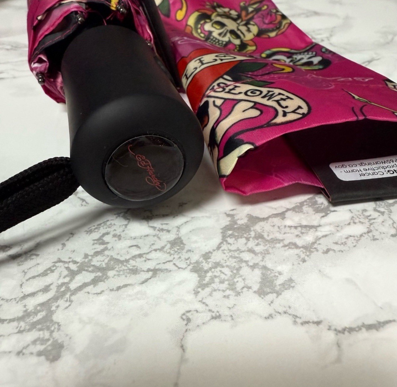 Ed Hardy Pink Skull Umbrella