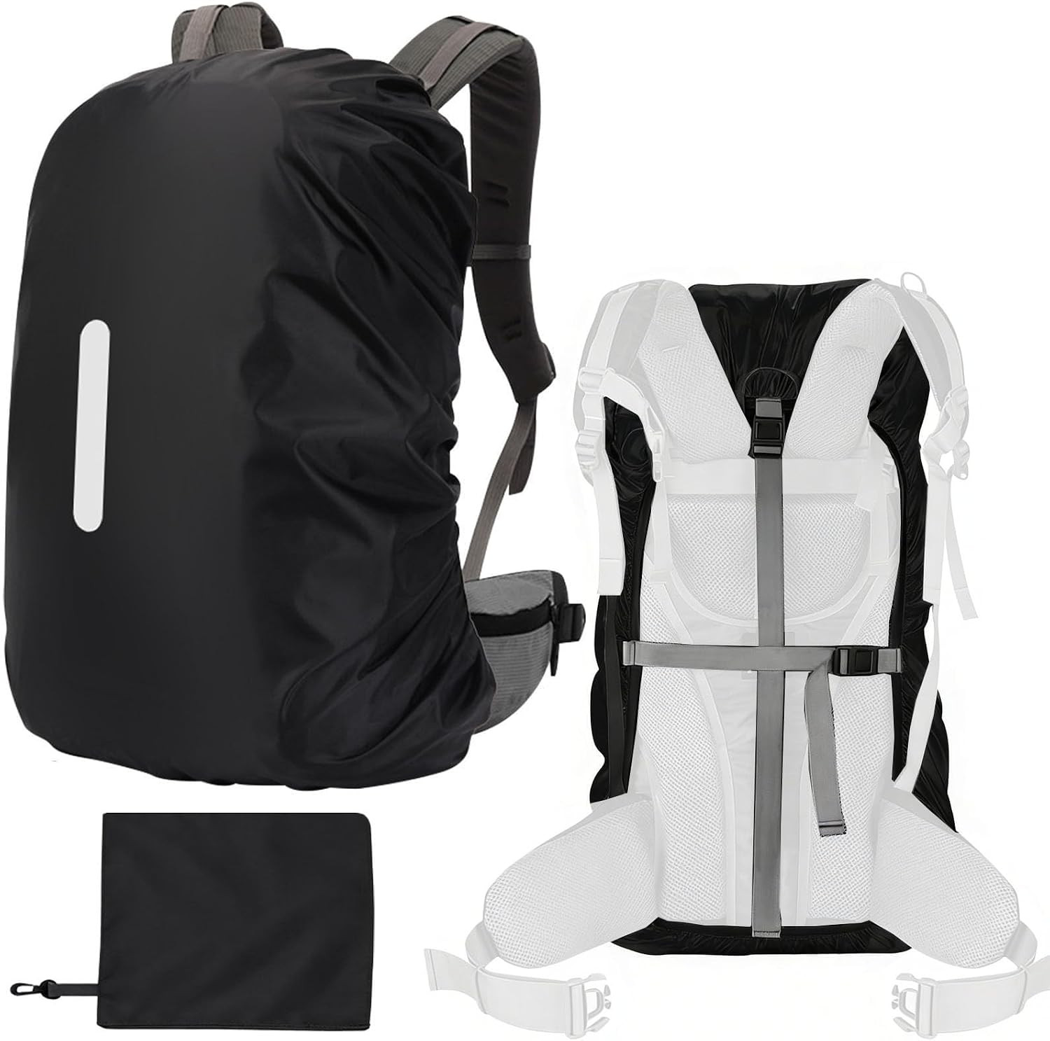 15-110L Waterproof Backpack Rain Cover, Ultralight Rucksack Rain Cover with Refl