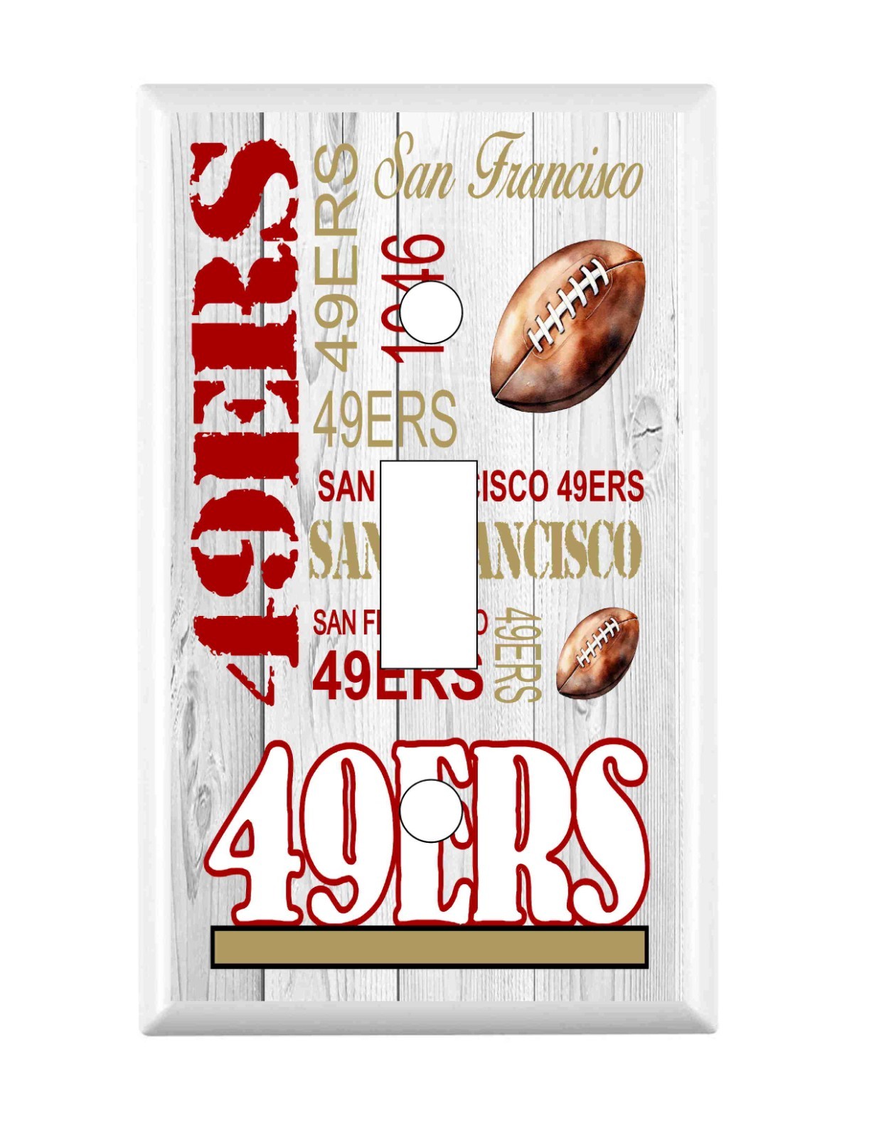 San Francisco 49ers  Subway Art Standard Light Switch Cover NFL one gang plate
