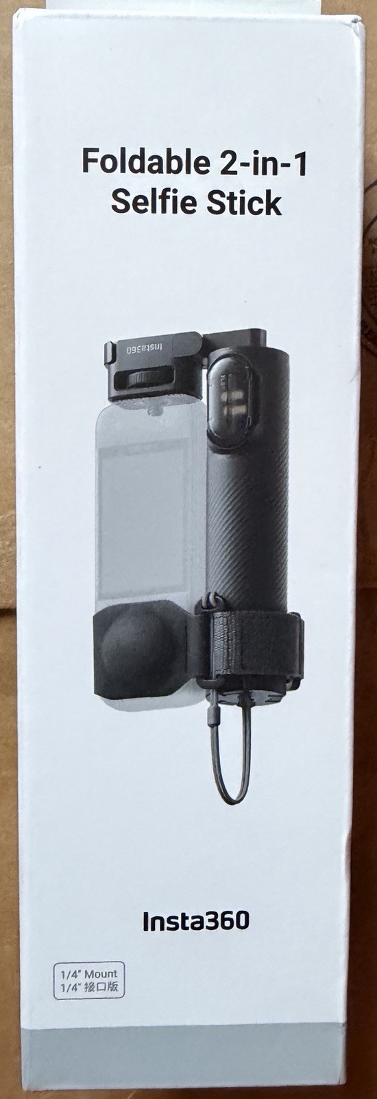 Insta360 23" 2-in-1 Foldable Invisible Selfie Stick Tripod, Black **NEW SEALED *