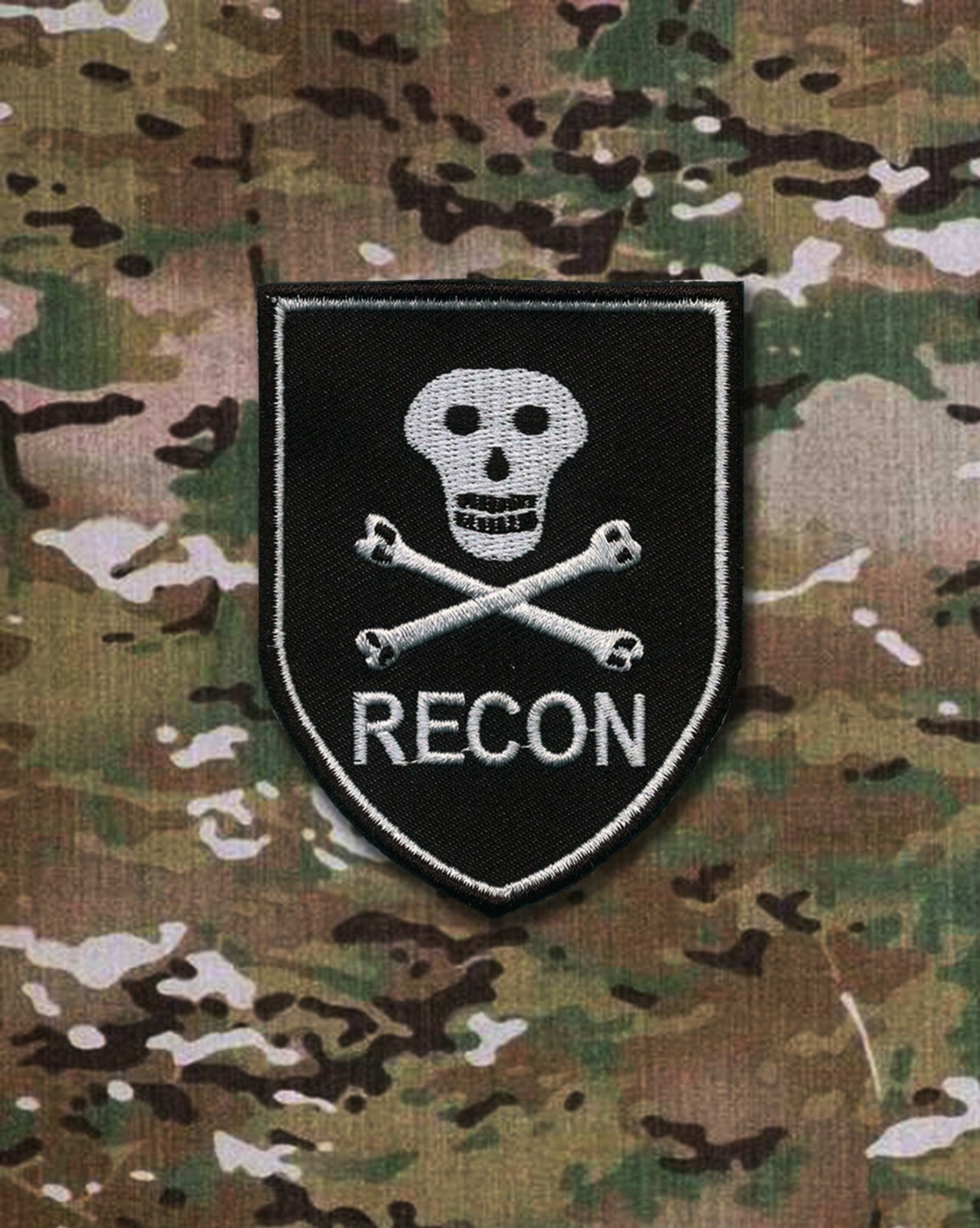 Recon Embroidered Patch - Hook & Loop Back- US Ranger Airborne - LRP - Scout PLT
