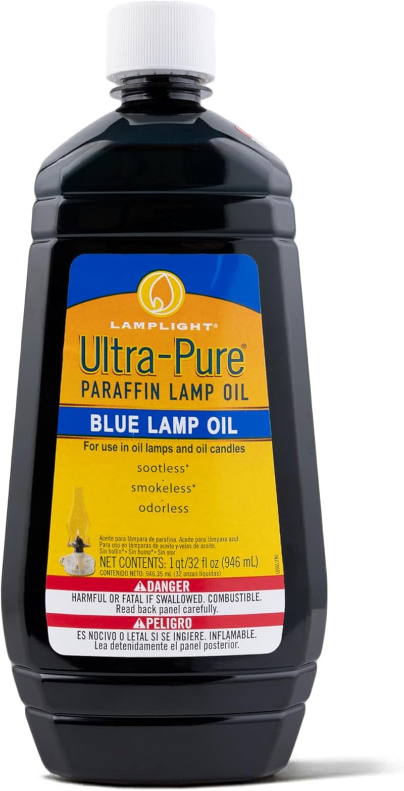 ¼ Gallon (32 Oz) Ultra-Pure Lamp Oil Blue - Liquid Paraffin Oil for Indoor Use,