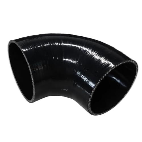 Automotive Silicone Tubing, ID 90 Degree Elbow, 4.7" (120 mm) 5"(127mm) Black