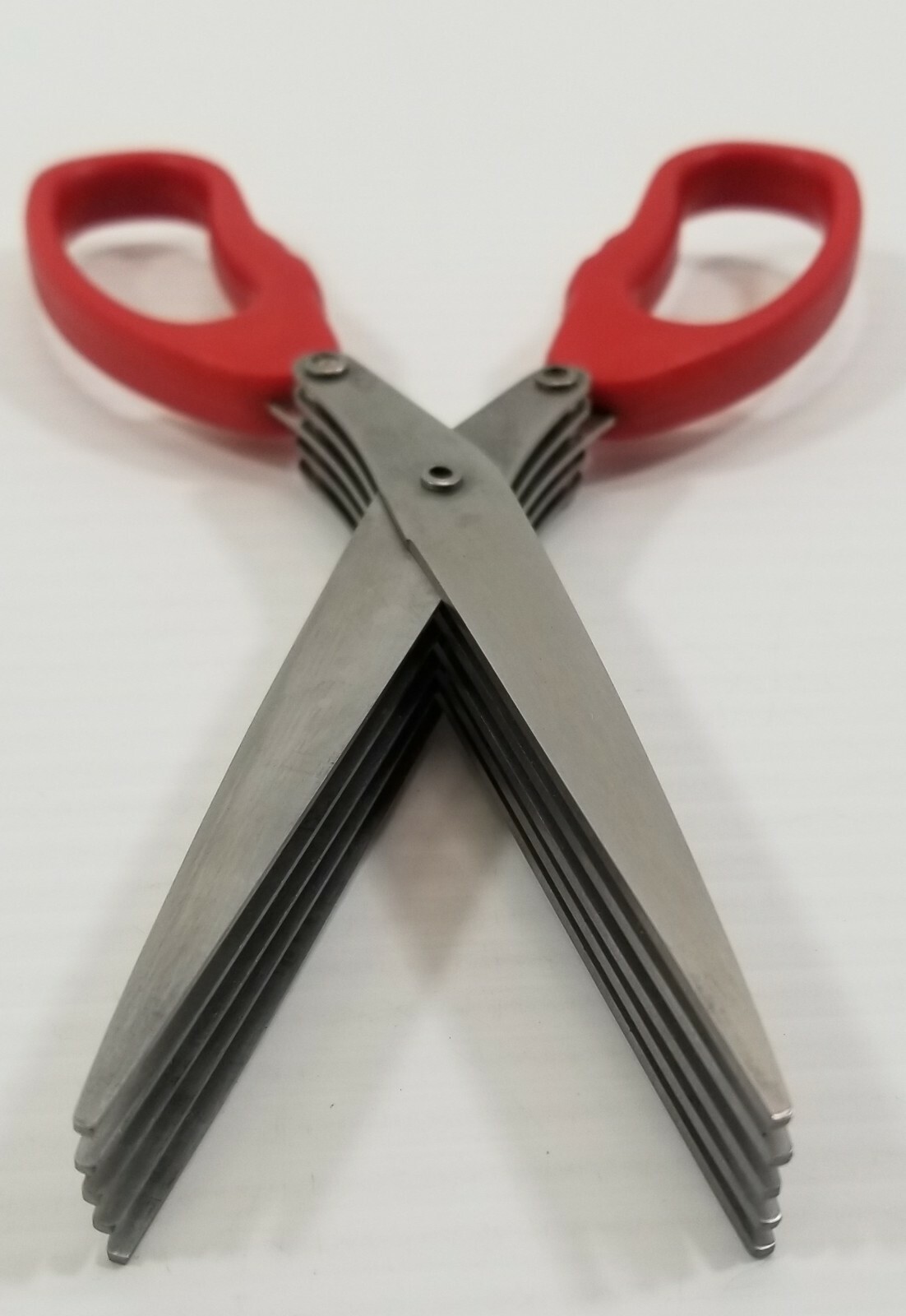 d5) Red Document Kitchen Herb Shredding 5 Blade Scissors Multipurpose Shears USA