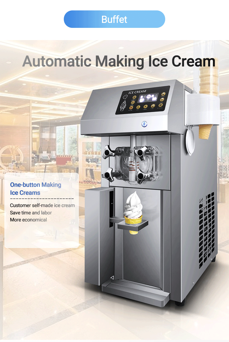 12L/H High Quality Tabletop Ice Cream Machine Automatic Ice Cream Maker Machine