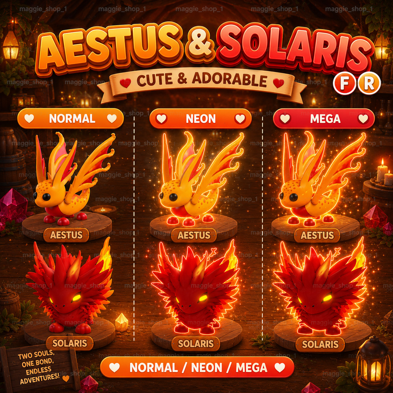 Solaris & Aestus No Pot/FR Normal/Neon /Mega ✨ Adopt From Me Today ✨ Top Picks