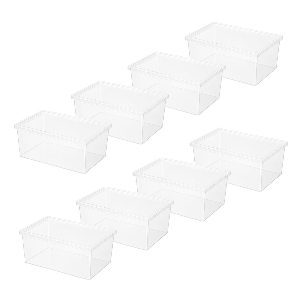 Superio Shoe Box Storage Container Clear Stackable Plastic, 6.5 Qt,  8 Pack