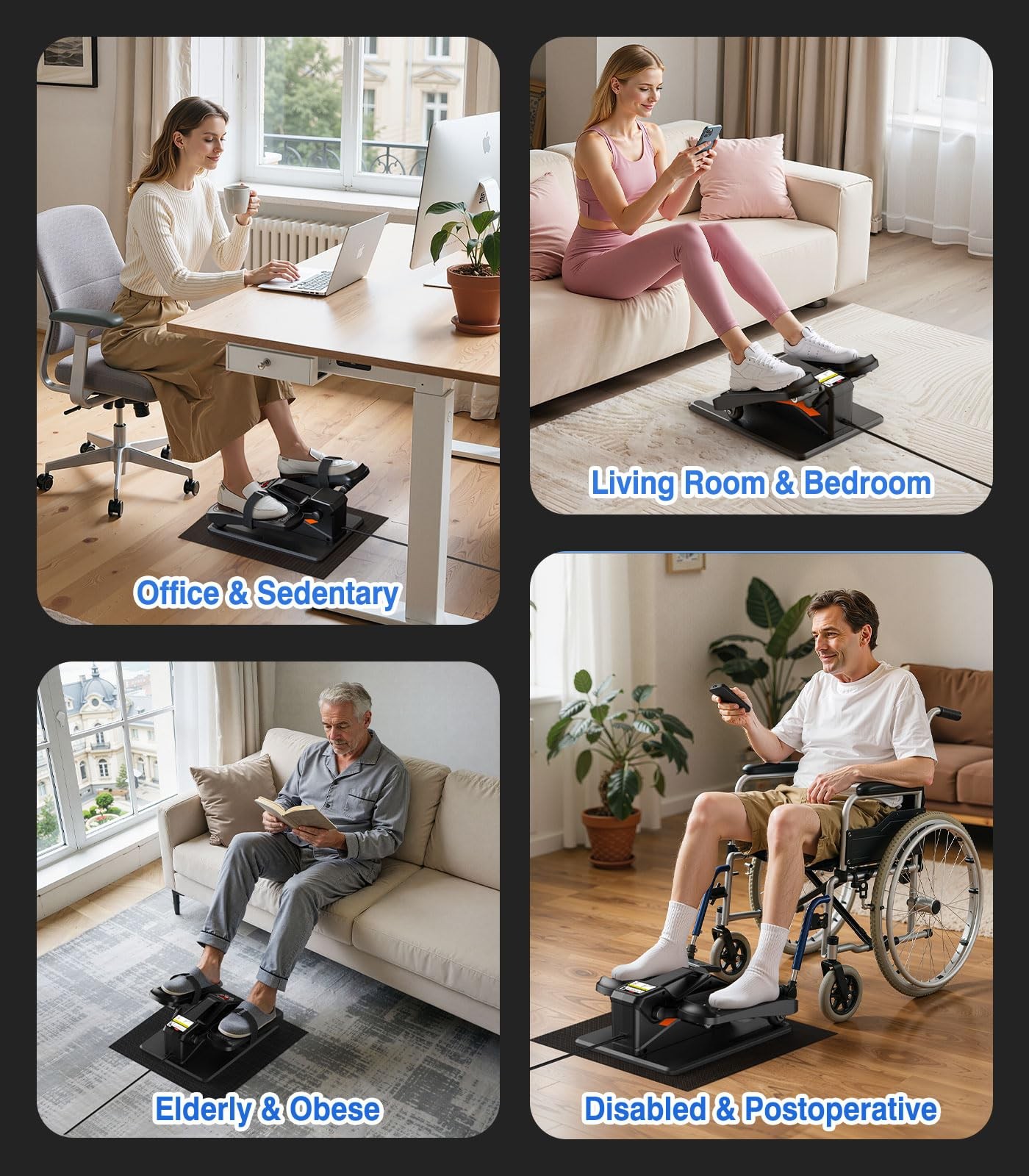 Under Desk Elliptical Machine, Portable Electric Elliptical Exercise Equipmen...