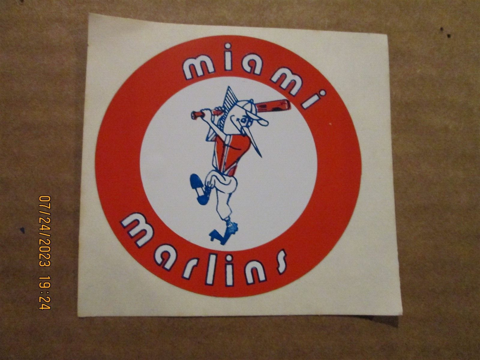FSL Miami Marlins Vintage Defunct Circa 1960's Team Logo Baseball Sticker