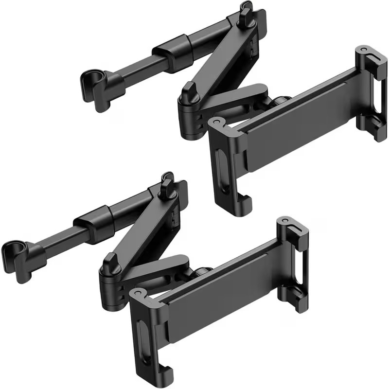 2 Pack Car Headrest Tablet Mount Holder 360° iPad Phone Back Seat Stand Black