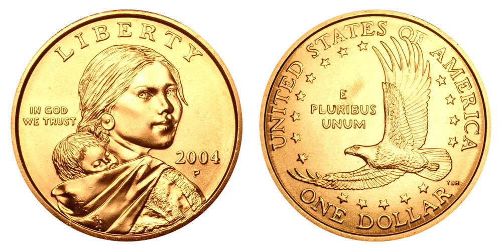 2004 P Native American Indian One Dollar Coin Sacagawea U.S. Mint Money Coins