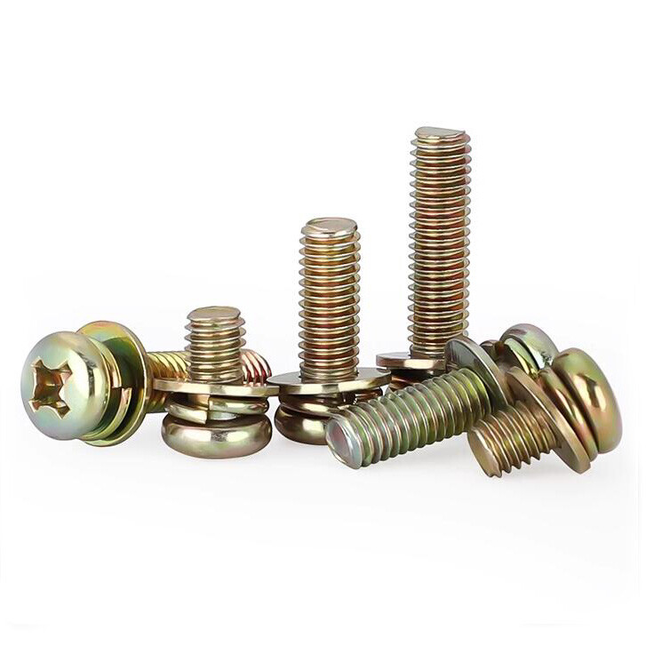 30pcs M3 Phillips screw crossed round head bolt triple combination thread nails