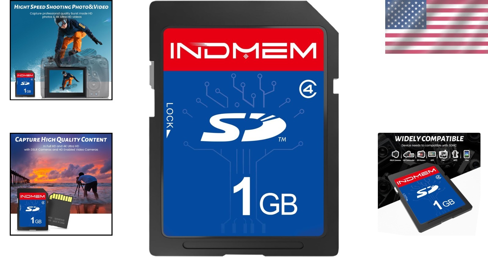 1GB Class 4 SD Card - Durable Memory for Cameras & Essential Devices