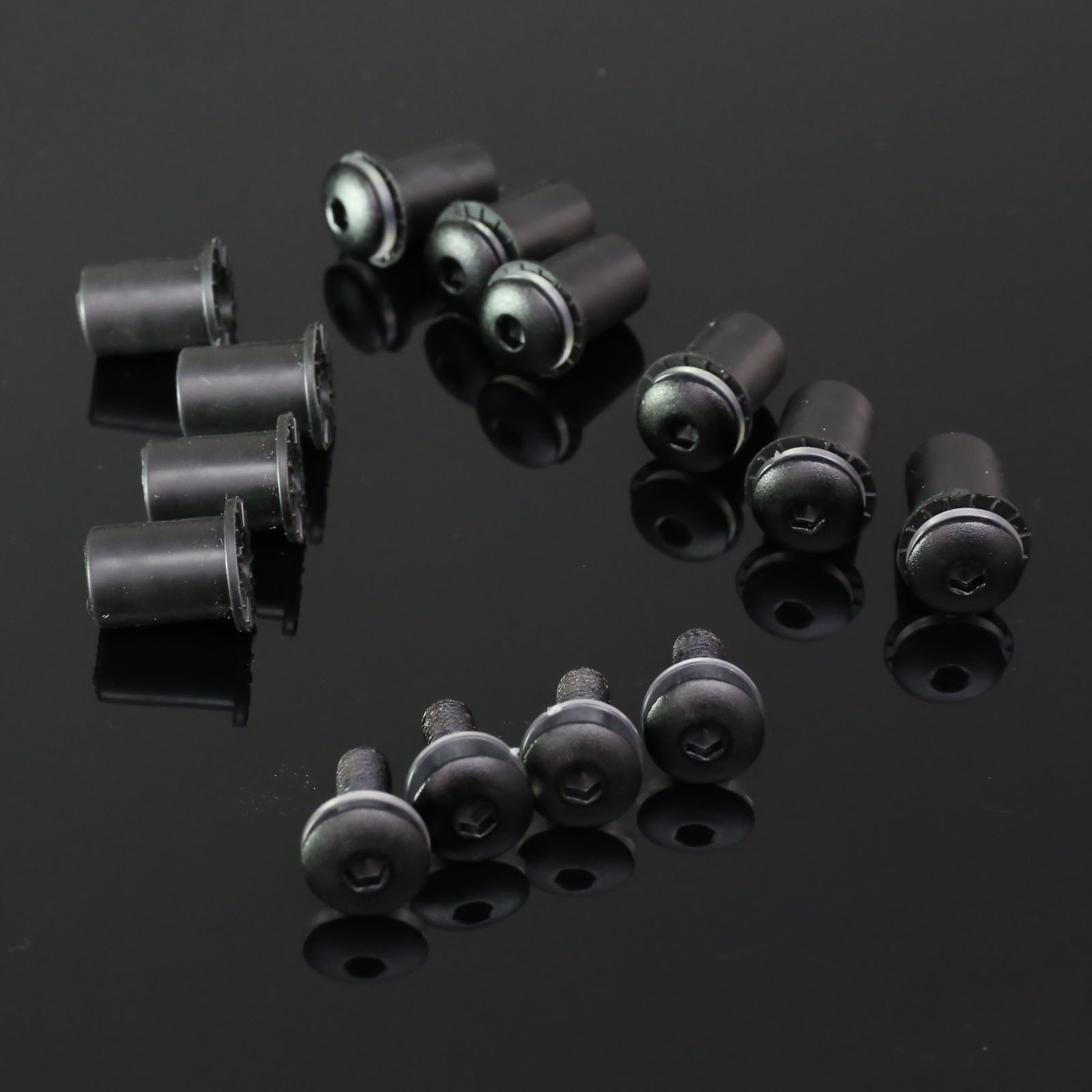 Black M5 Windscreen Bolts Kit Wellnut Washer x8 For Universal Motorcycle