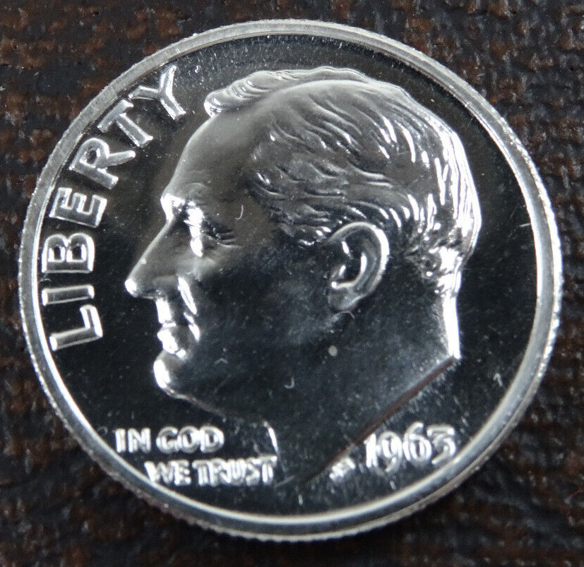 1963 Roosevelt Dime PR Proof 90% Silver Coin US Mint 10C