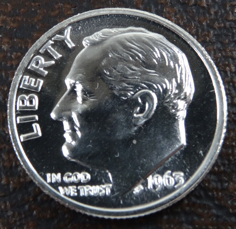 1963 Roosevelt Dime PR Proof 90% Silver Coin US Mint 10C