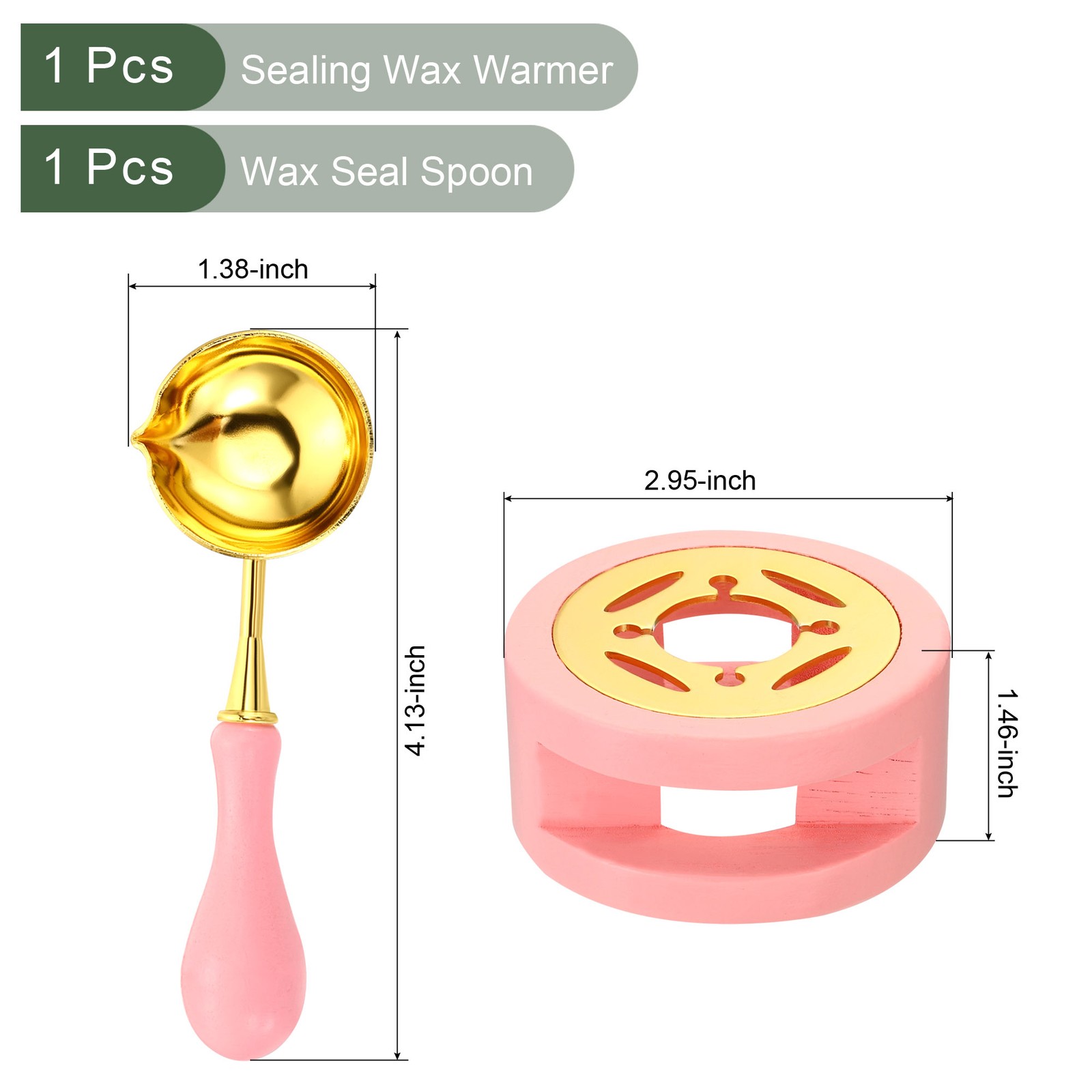 Wax Seal Warmer with Melting Spoon,for Wax Sealing Stamp (Pink,1.46 x 2.95")