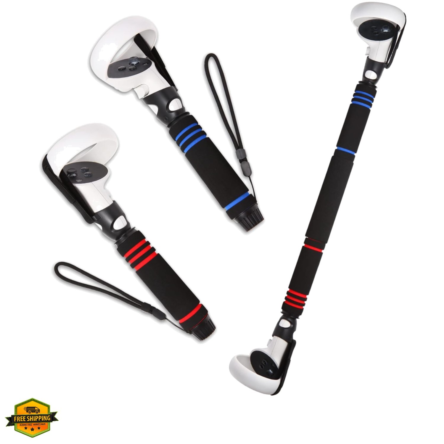 VR Game Handle Attachments for Oculus/Meta Quest 2 Handles,2 in 1 Upgraded Mu...