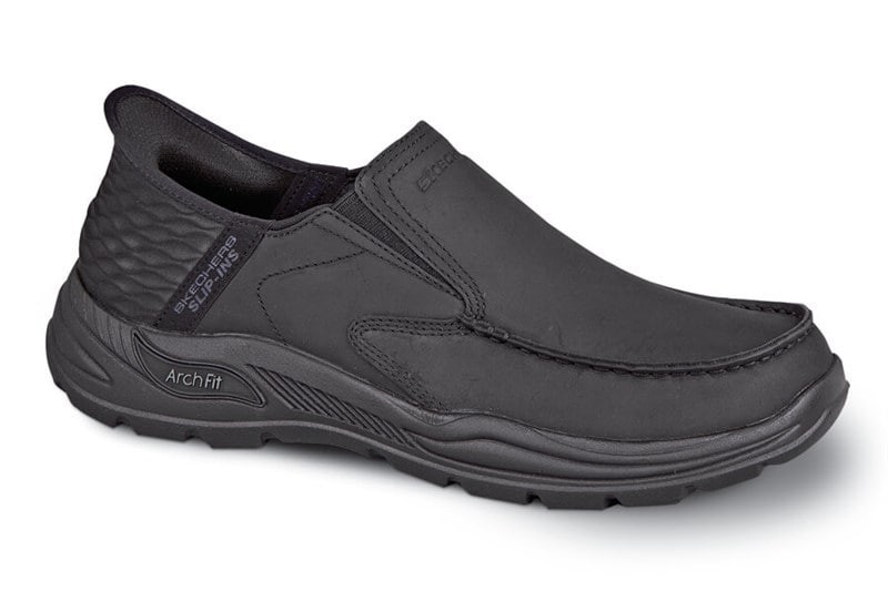 Skechers Arch Fit Moxley Milo Mens Black 4E Extra Wide Comfort Shoes