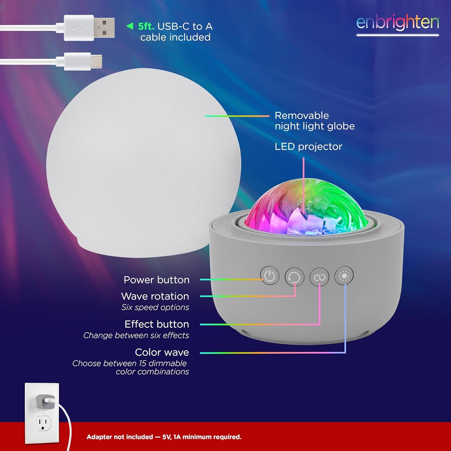 Aurora Crystal Star Projector — Space, Nebula and Starry Night Light
