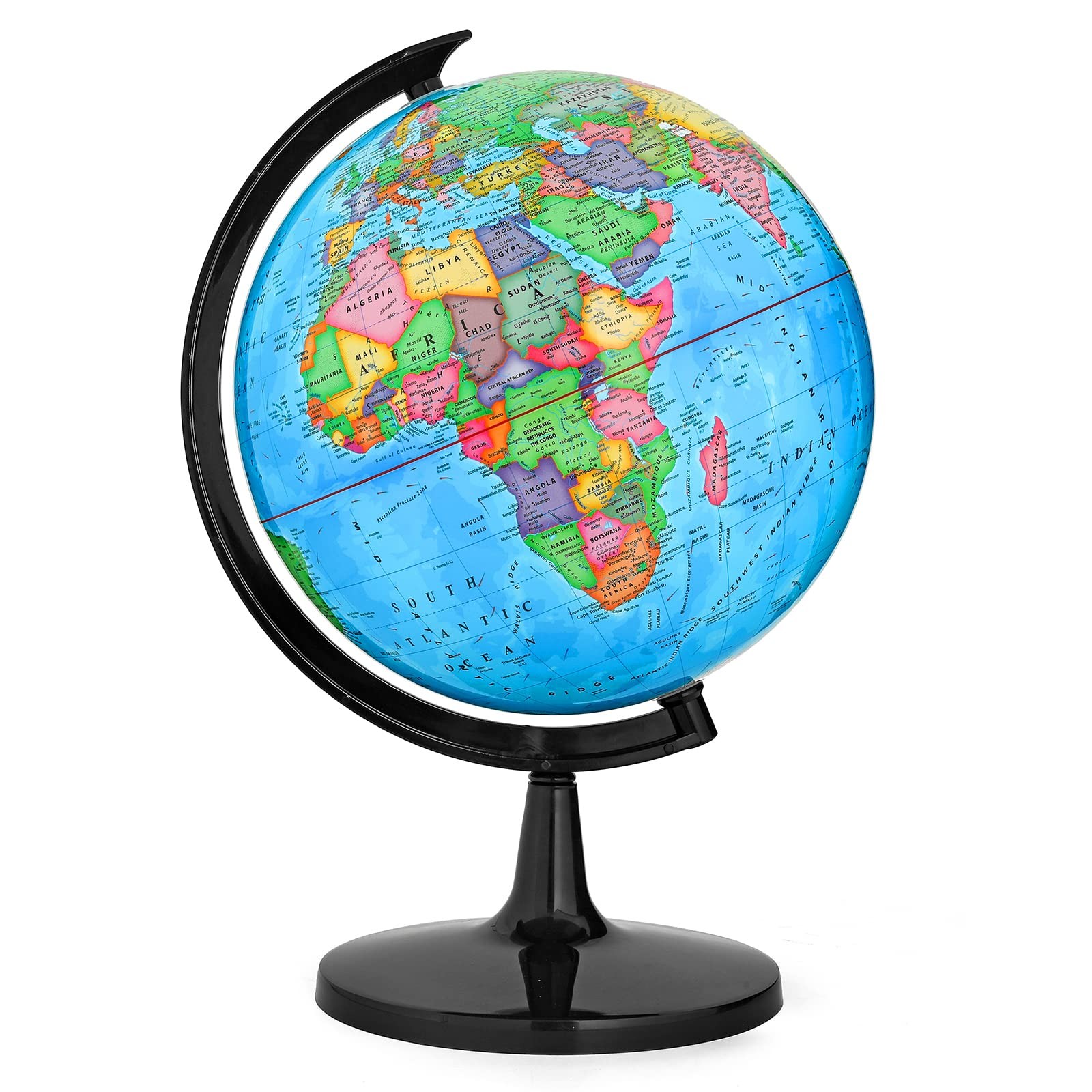 World Globe with Stand, 13 Desk Classroom Decorative Globe for Students & Geogra