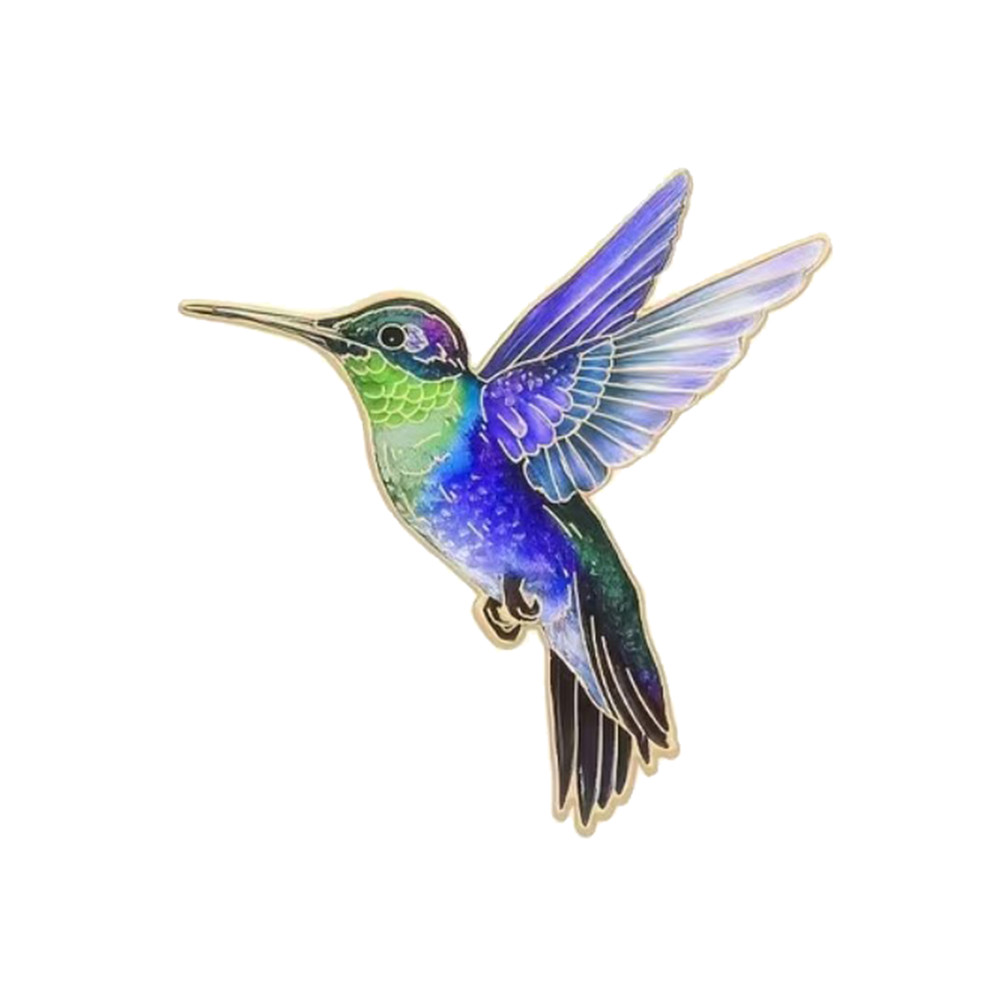 Blue Hummingbird Pin Bird Pin Lapel Pin Bird Badge Humming Bird Lapel