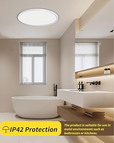 4Pack 16 Inch Led Flush Mount Ceiling Non-Dimmable-16IN-4PACK White