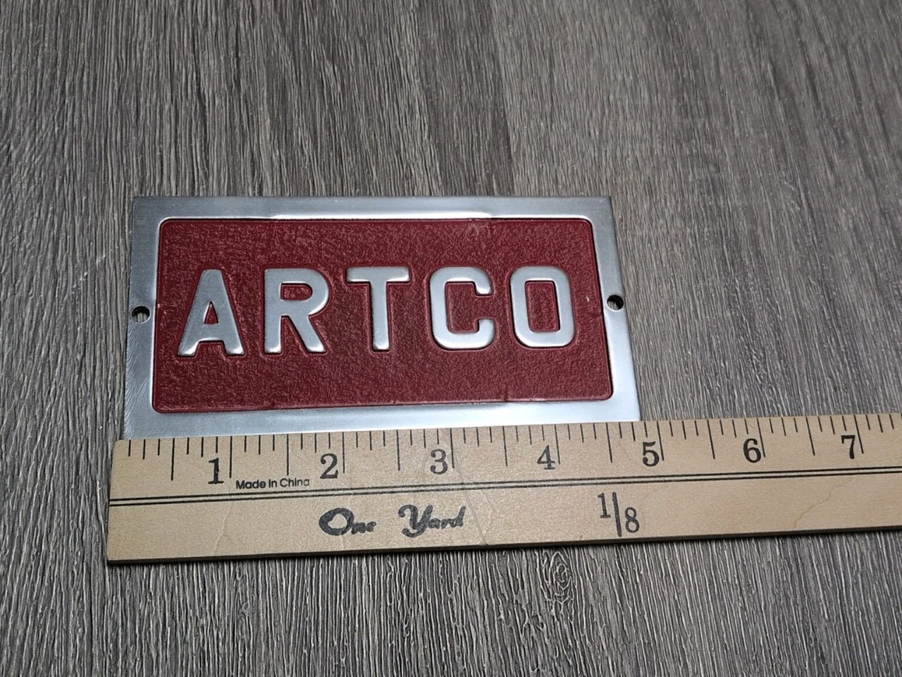 Vintage ARTCO Cast Aluminum Machine Nameplate Industrial Tool Tags VTG