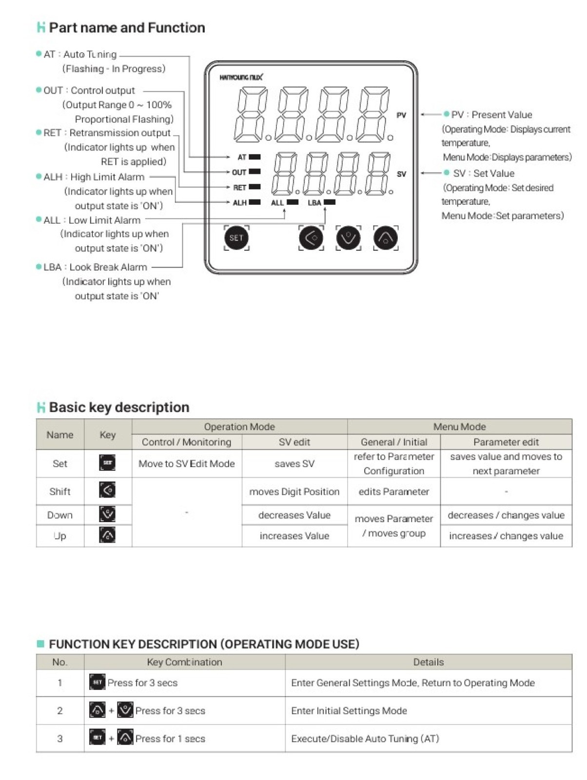 Hanyoung Nux KX9A-SENA Digital Temperature Controller 96X96 Voltage Pulse Output