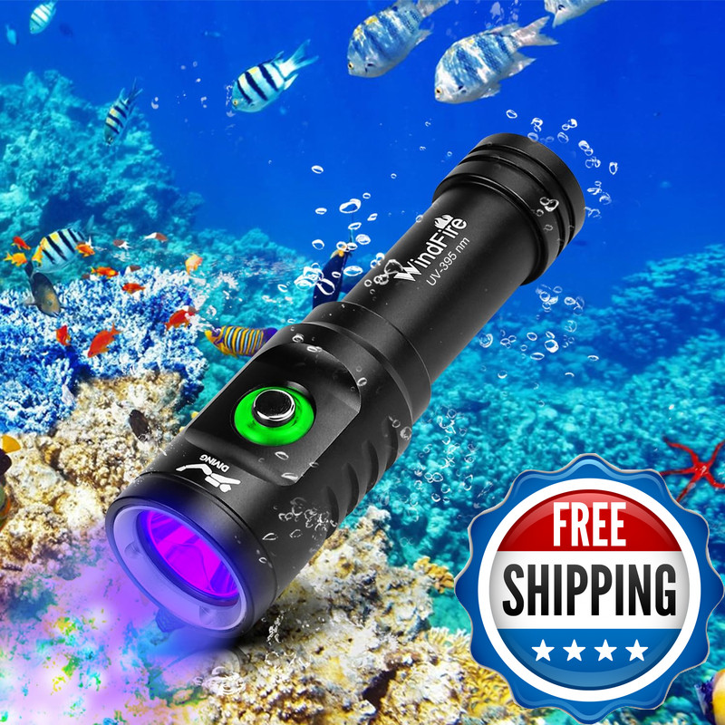 Windfire Dive Light 395 Nm Uv Scuba Flashlight Waterproof Black Light