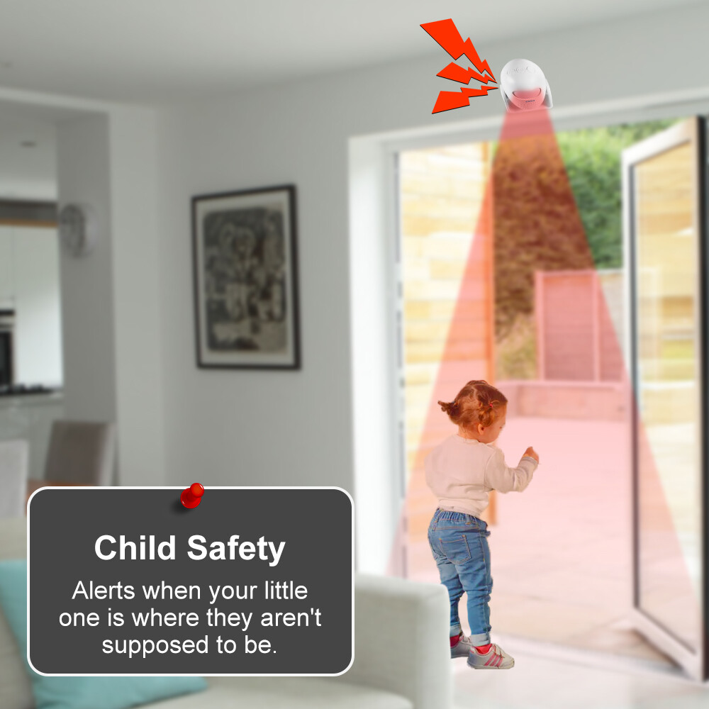 Wireless Motion Sensor System Driveway Garage PIR Alarm Alert Security Indoor