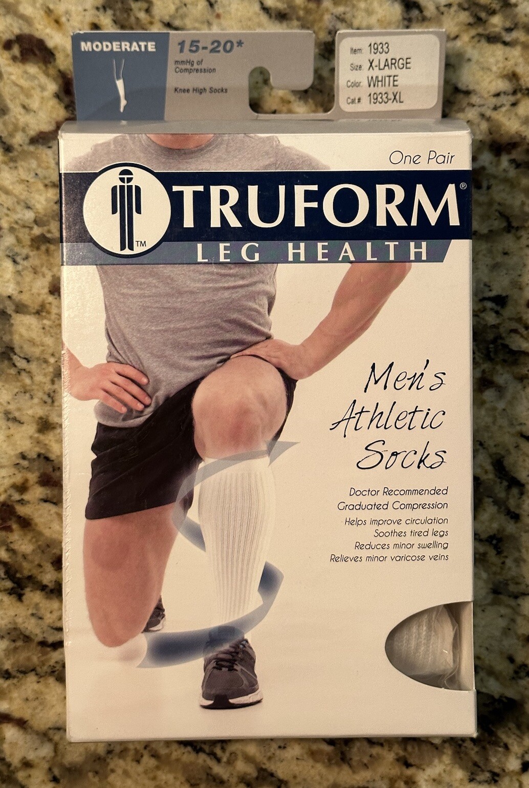 Truform #(1933 White-XL) Leg Health Closed Toe Stockings Moderate 15-20 White XL