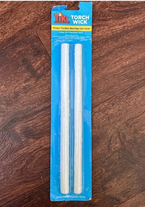Tiki Torch Wick 2-pack long life replacement fiberglass 9" patio light candle