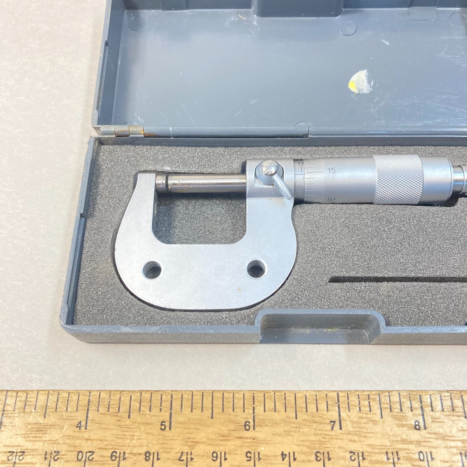Micrometer Outside 0-1" Thimble Lock Ratchet Stop #9618 w/ Case