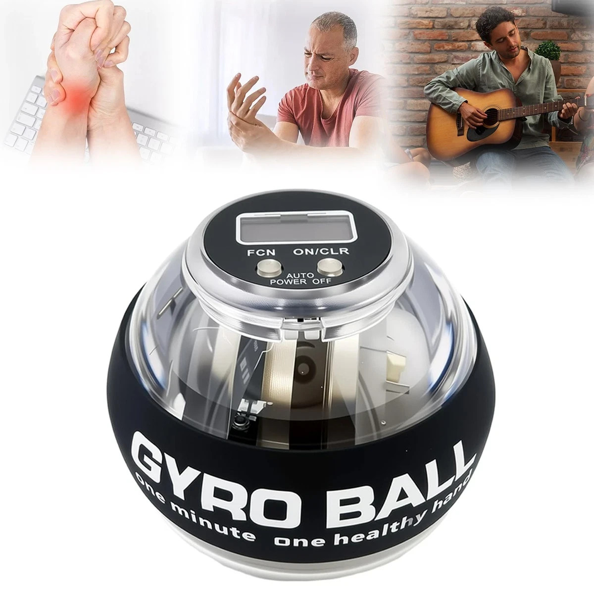 WRIST POWER GYRO BALL Hand Forearm Strengthener Trainer Force Balls Auto-Start
