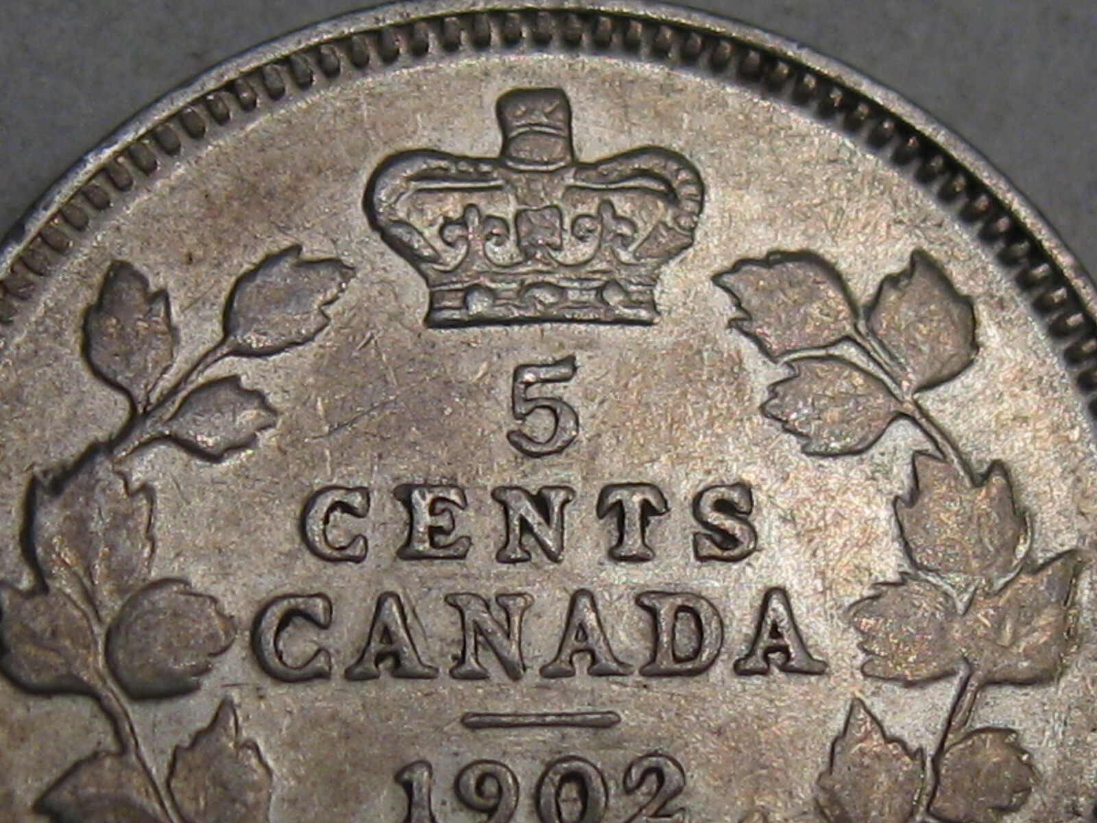 AU 1902 Silver 5¢ Cent CANADA Edward VII. #16