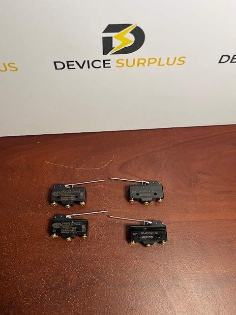 (4) Micro Switch BA-2RV191-A2 Straight Lever Switch, 20A, 480VAC Lot of 4 - New