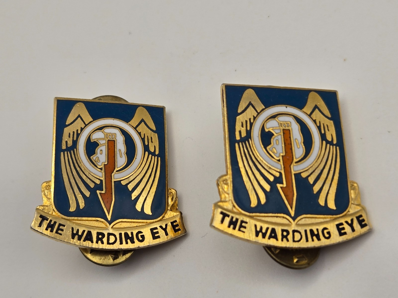 Vintage "The Warding Eye" 501st Army Aviation Regiment DUI Pins D22 Pair