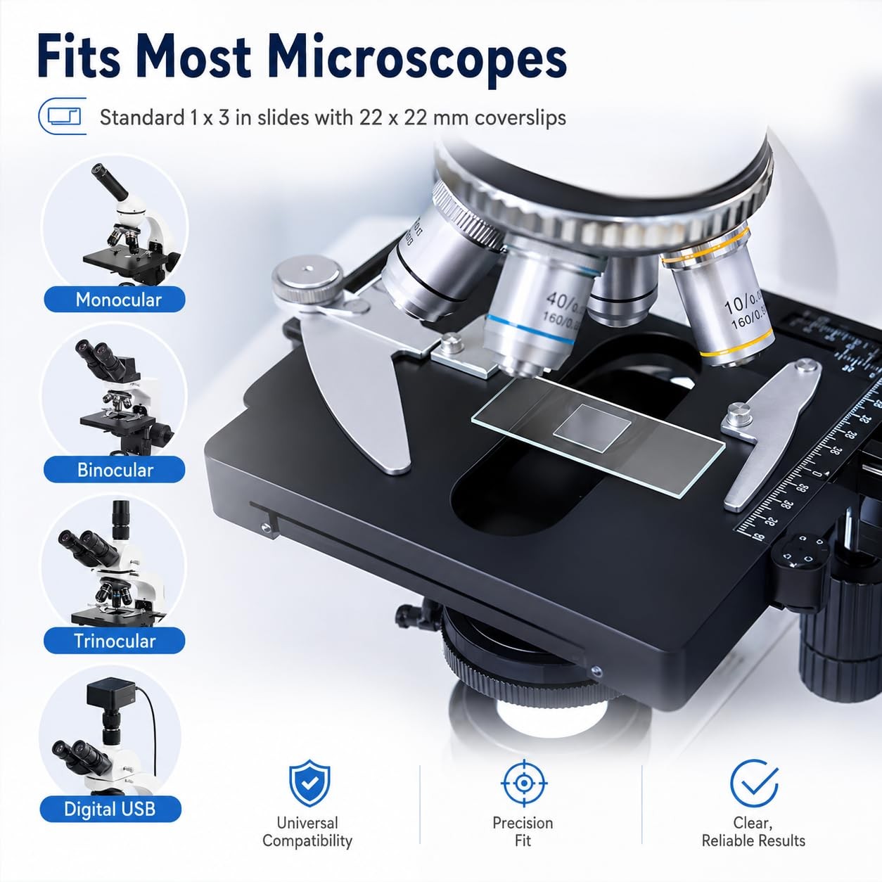 Microscope Slides and Covers – 50 Blank Glass Slides for Microscope with 100 ...