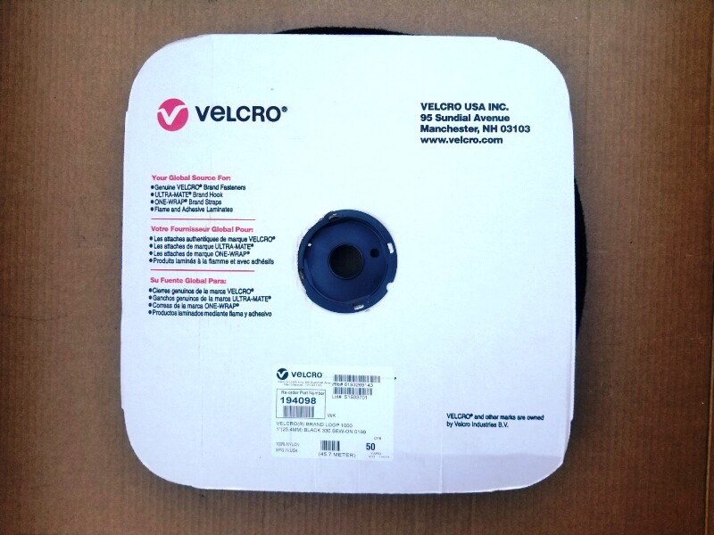 VELCRO Brand Loop 1000 1" Black Sew On - 50 Yard Roll
