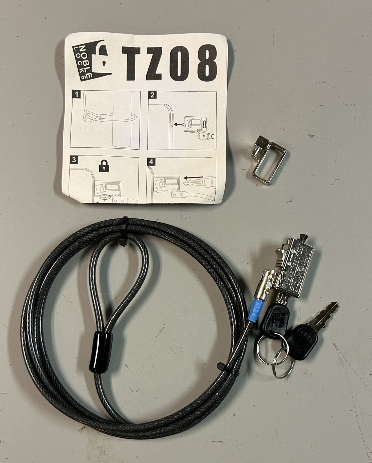 Noble Locks TZ08T Low Profile Wedge 360° Lock Head w/Keys, Peripheral Trap NOB