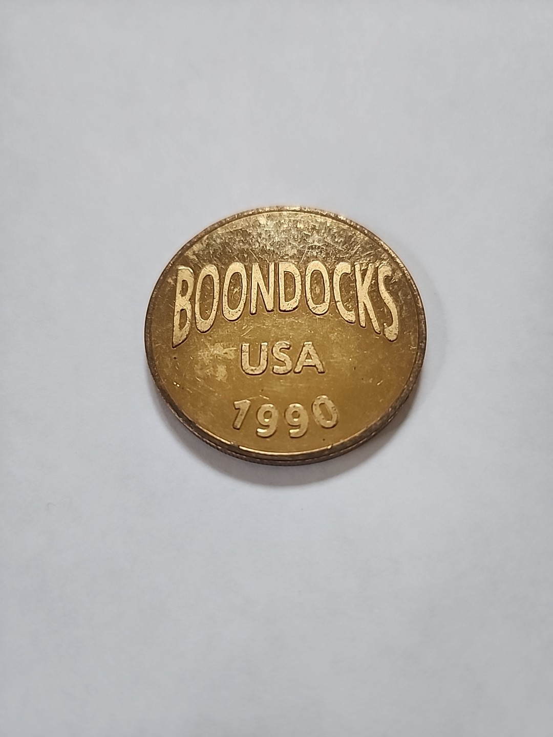 Boondocks USA Vintage 1990 Brass Five Dollars Brass Token Williams Iowa RARE