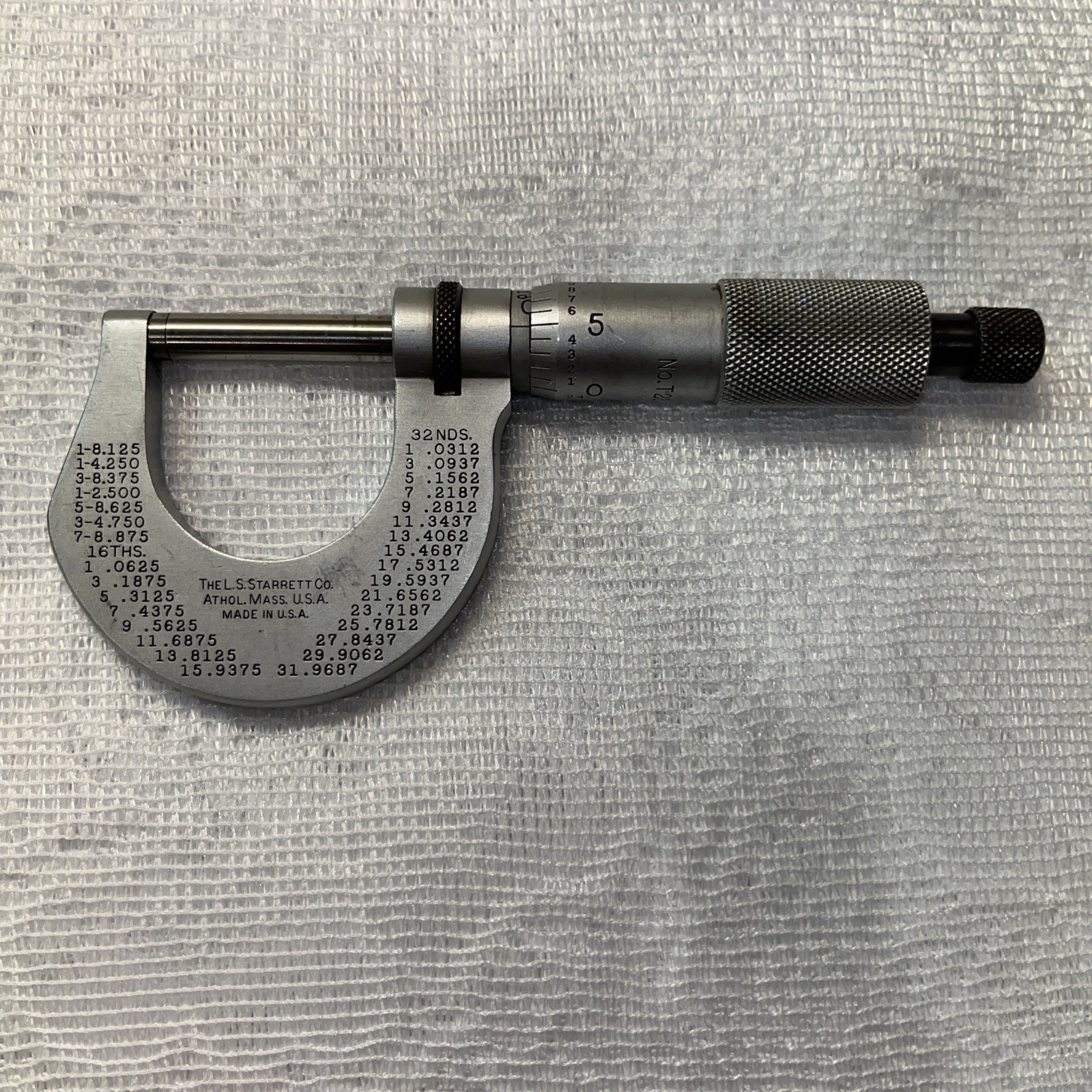 Starrett No. T230FL 0-1" Outside Micrometer .0001" Machinist Tool USA No Case