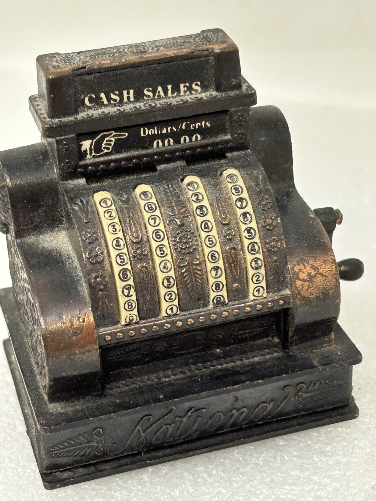 Miniature National Bronze Cash Register Pencil Sharpener