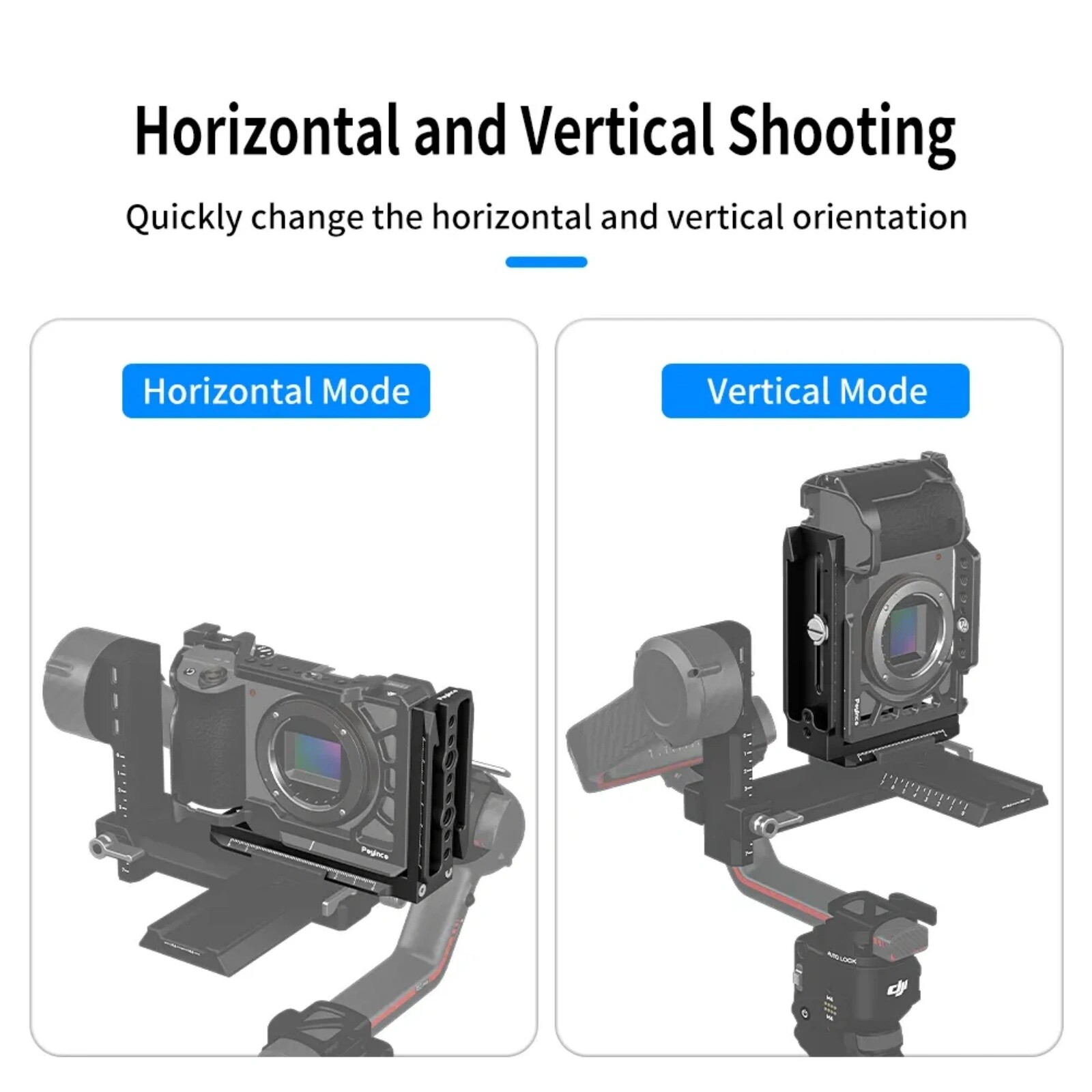 L Bracket Quick Release Plate for DJI RS4 RS3 RS2 Gimbal Arca Swiss Mount